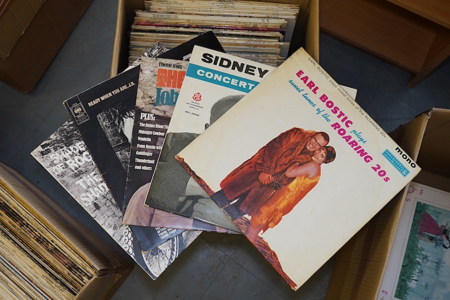 Ninety LP record albums, artist including; the Shadows, Hank Marvin, Joe Brown, Sounds Incorporated, The Eagles, Johnny Keating, John Barry, Charlie Bird, Boots Randolph, Floyd Cramer, Tommy Steele, Rod Stewart, Kenny Ly